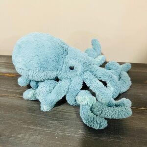 Jellycat Sol The Squid Plush Doll Stuffed Solid Teal 10.5" Rare Retired